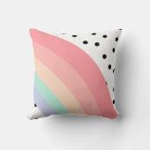 Moderne Boho Pastel Regenboog en Zwarte Stippen Kussen (Achterkant)