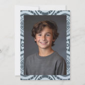 Moderne Boho Patroon Aangepaste Foto Bat Bar Mitzv Kaart (Achterkant)