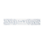 Moderne Boho Periwinkle Blue Floral Minimal Weddin Uitnodigingen Wikkel (Vlak)