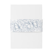 Moderne Boho Periwinkle Blue Floral Minimal Weddin Uitnodigingen Wikkel (Achterkant Voorbeeld)