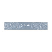 Moderne Boho Periwinkle Blue Floral Minimal Weddin Uitnodigingen Wikkel (Vlak)
