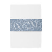 Moderne Boho Periwinkle Blue Floral Minimal Weddin Uitnodigingen Wikkel (Achterkant Voorbeeld)