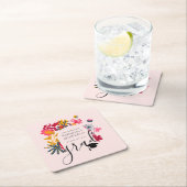 Moderne Boho Pink Arch Bloemen Afstudeerfeest Kartonnen Onderzetters (Insitu)