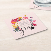 Moderne Boho Pink Arch Bloemen Afstudeerfeest Kartonnen Onderzetters (Schuin)