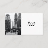 Moderne Boho QR Code Zwart-wit met foto Visitekaartje (Voorkant)