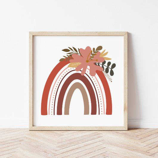 Moderne Boho Rainbow Nursery Art Poster