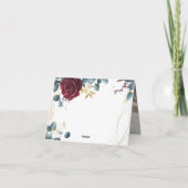 Moderne Boho Red Rose Spring Summer Wedding Bedankkaart (Achterkant)