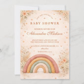Moderne Boho Regenboog Baby Shower Kaart (Voorkant)