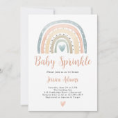 Moderne Boho Regenboog Baby Sprinkle Kaart (Voorkant)