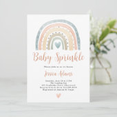 Moderne Boho Regenboog Baby Sprinkle Kaart (Staand voorkant)