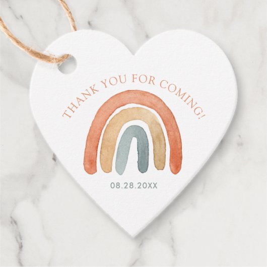 Moderne Boho regenboog dank u Baby shower Bedankjes Labels (Voorkant)