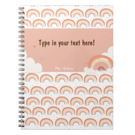 Moderne Boho Regenboog Gepersonaliseerde Binder, o Notitieboek