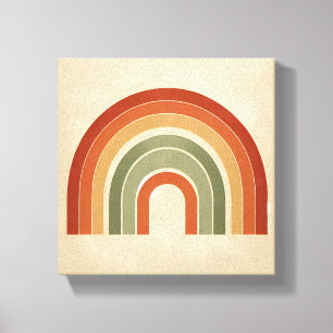 Moderne Boho Regenboog Kunst - Minimalistische Ter Canvas Afdruk