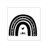 Moderne Boho Regenboog met Kleine Hart Accent Rubberstempel (Afrduk)