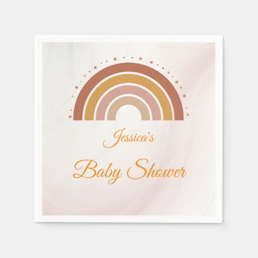 Moderne Boho Regenboog Persoonlijke Baby Borrel Servet (Voorkant)