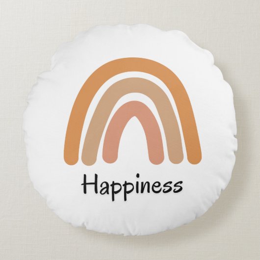 Moderne boho regenboog typografie rond kussen (Voorkant)