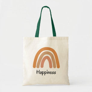 Moderne boho regenboog typografie tote bag