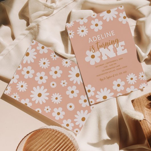 Moderne Boho Retro Daisy Een Verjaardagsfeestje Kaart