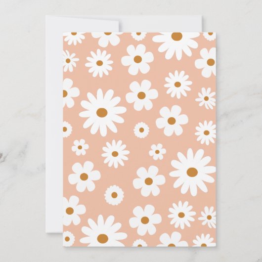 Moderne Boho Retro Daisy Een Verjaardagsfeestje Kaart (Achterkant)