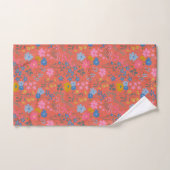 Moderne Boho Rode Bloemrijke Wilde Bloemen Bad Handdoek (Handdoek)