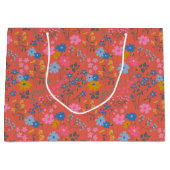 Moderne Boho Rode Bloemrijke Wilde Bloemen Groot Cadeauzakje (Voorkant)
