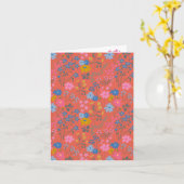Moderne Boho Rode Bloemrijke Wilde Bloemen Kaart (Gele Bloem)