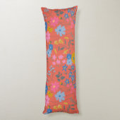 Moderne Boho Rode Bloemrijke Wilde Bloemen Lichaamskussen (Achterkant (Verticaal))