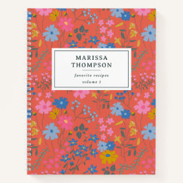 Moderne Boho Rode Bloemrijke Wilde Bloemen Recept Notitieboek