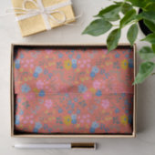 Moderne Boho Rode Bloemrijke Wilde Bloemen Tissuepapier (Geschenk)