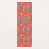 Moderne Boho Rode Bloemstuk Wilde Bloemen Aangepas Yogamat (Voorkant)