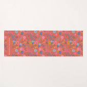 Moderne Boho Rode Bloemstuk Wilde Bloemen Aangepas Yogamat (Voorkant (horizontaal))