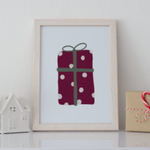 Moderne Boho rood en groen kerstcadeau print