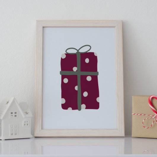 Moderne Boho rood en groen kerstcadeau print