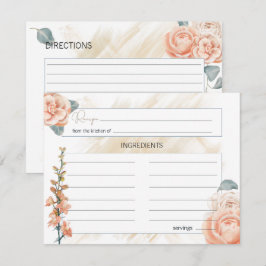 Moderne Boho Roze Bloem Bruiloft Receptkaart Notitiekaartje