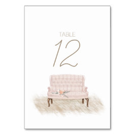Moderne Boho Roze Bloem Bruiloft Tafelnummer