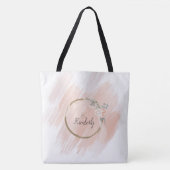 Moderne Boho Roze Bloem Initialen Naam Monogram Sc Tote Bag (Voorkant)