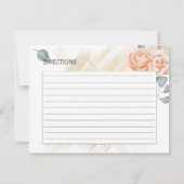 Moderne Boho Roze Bloemige Huwelijksreceptkaart Notitiekaartje (Achterkant)