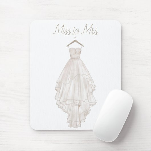 Moderne Boho Roze Bloemige Trouwjurk Muismat (Met muis)
