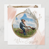 Moderne Boho Roze Elegante Bloem Bruiloft (Voorkant / Achterkant)