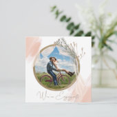 Moderne Boho Roze Elegante Bloem Bruiloft (Staand voorkant)