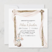 Moderne Boho Roze Elegante Bloem Bruiloft (Achterkant)