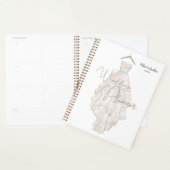 Moderne Boho Roze Elegante Bloemachtige Trouwplann Planner (Display)