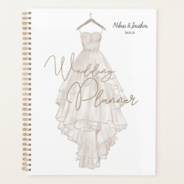 Moderne Boho Roze Elegante Bloemachtige Trouwplann Planner