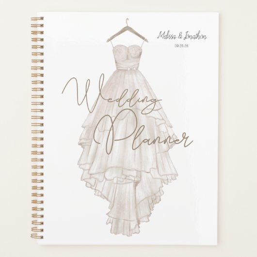 Moderne Boho Roze Elegante Bloemachtige Trouwplann Planner (Voorkant)