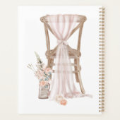 Moderne Boho Roze Elegante Bloemachtige Trouwplann Planner (Achterkant)