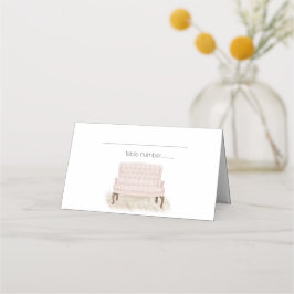 Moderne Boho Roze Elegante Bloemen Bruiloft Plaats Plaatskaartje