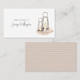 Moderne Boho Roze Elegante Bloemige Bruiloft  Plaatskaartje