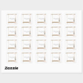 Moderne Boho Roze Elegante Bloemige Bruiloft Vierkante Sticker (Vel)