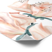 Moderne Boho Roze Elegante Trouwdag Rooster Bord Poster (Hoek)