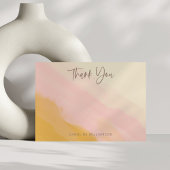 Moderne Boho Roze Geel Cute Script Bruidsmeisje  Bedankkaart